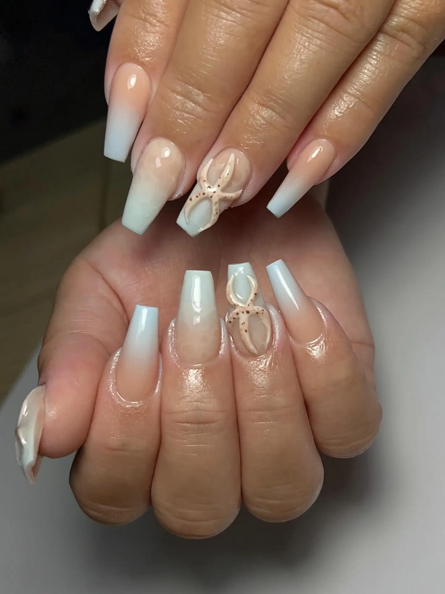 Gel-X coffin white nails at A-List Nails Orlando FL