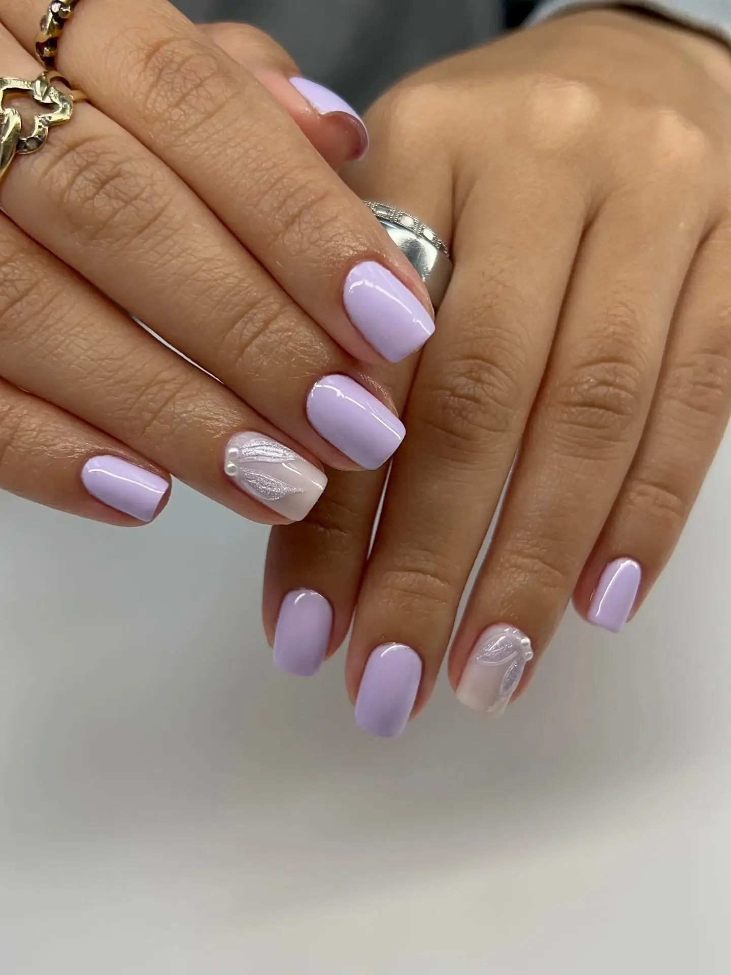 Gel-X lavender nails at A-List Nails Orlando FL