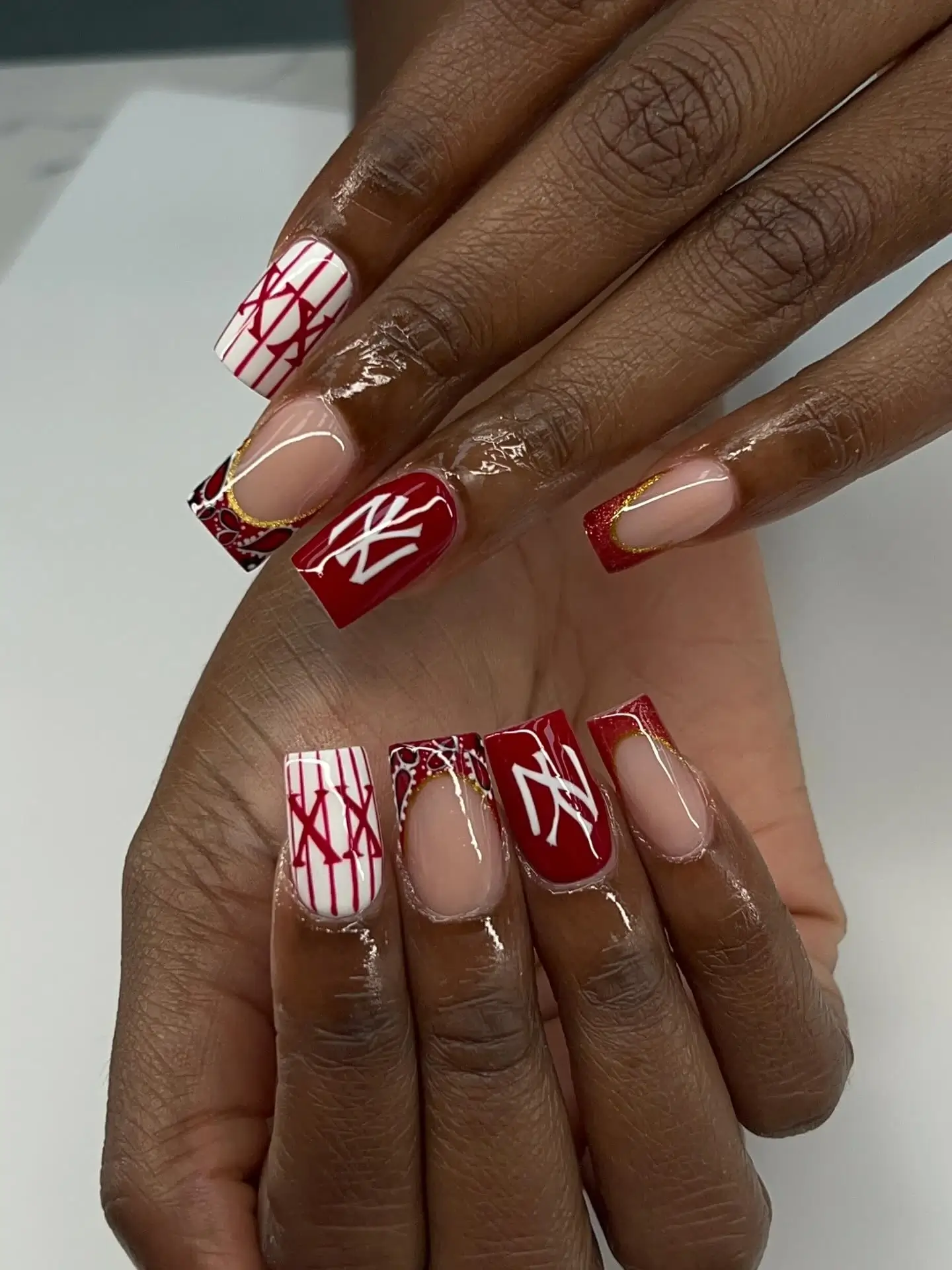 Abstract nail art at A-List Nails Orlando FL